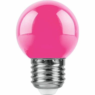 Лампа 1,0 LED E27 G45 шар розовый