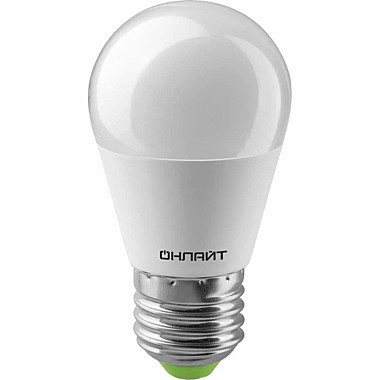 Лампа 6,0 LED E27 шар матовый G45 4000К холодный Онлайт