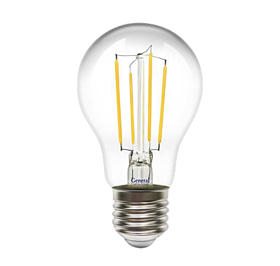 Лампа 10,0 LED E27 груша прозрачная A60 4200K теплый General