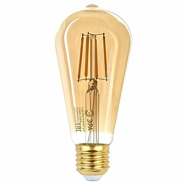 Лампа 7,0 LED Е27 ST64 2400К Gold  КОНУС ЭРА