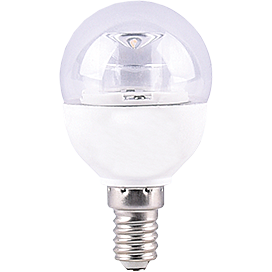 Лампа 6,0 LED E14 G45 2700K прозрачный шар с линзой (композит) теплый свет