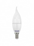 Лампа 7,0 LED Е14 4500K свеча на ветру холодный General