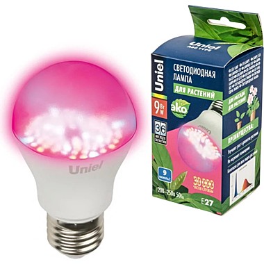 Лампа для растений LED-A60-9  W/SPER/Е27/CL E27 для рассады