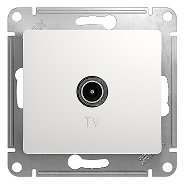 Розетка 1м TV  СП белая GLOSSA