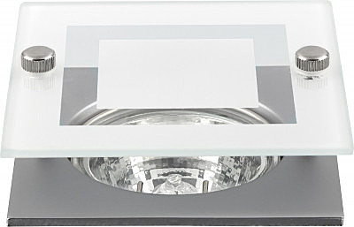 Свет-к MR16 встр.квадратный стекло/хром матовый G5.3 Amber СН917007