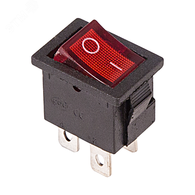 Выключатель клавишный ON-OFF 250V6A(3c) красный с подсветкой Mini (RWB-207,SC-768, )