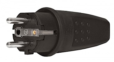 Вилка с/з каучук ПРЯМАЯ 16А 250В IP44