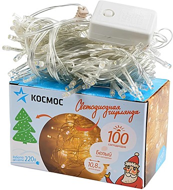 Гирлянда белая 100LED 10,8м GIR100LED