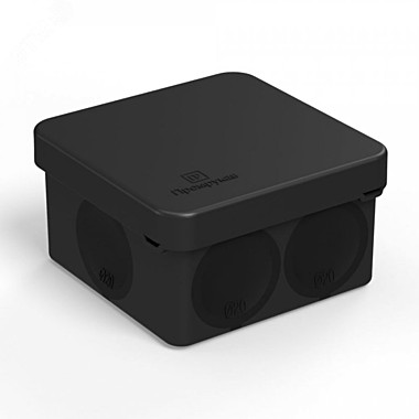 Коробка ОУ распред. 70х70х40 черная IP66