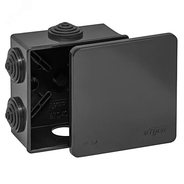 Коробка распределительная ОП 85*85*40 ЧЕРНАЯ IP55 Рувинил 67040Ч