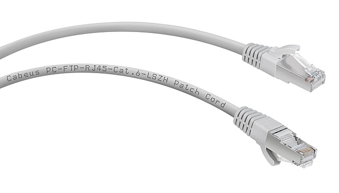 Патч-корд F/UTP, категория 6, 2xRJ45/8p8c, экранированный, серый, LSZH, 1,5м.