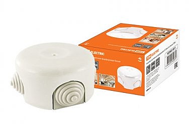 Коробка распаячная фарфоровая D7.8x4.5см БЕЛАЯ TDM