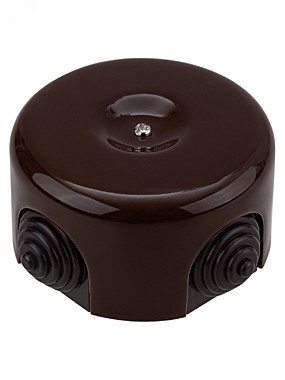 Коробка распаячная фарфоровая D7.8x4.5см КОРИЧНЕВАЯ TDM