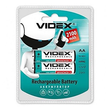 Батарейка-аккумулятор АА  2100 mAh VIDEX